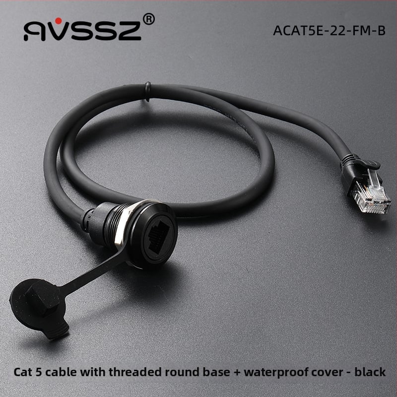 Apaļš C formas Cat5e tīkla pagarinājuma kabelis ar RJ45 savienotāju, 8 vara vadus