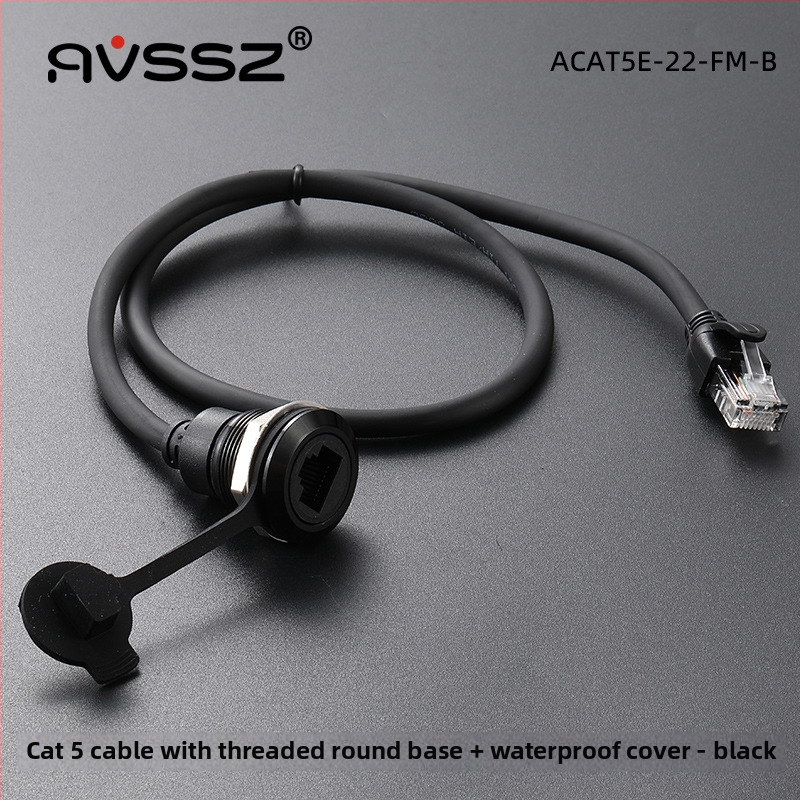 Apaļš C formas Cat5e tīkla pagarinājuma kabelis ar RJ45 savienotāju, 8 vara vadus