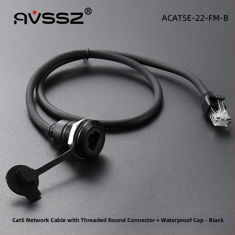 Apaļš C formas Cat5e tīkla pagarinājuma kabelis ar RJ45 savienotāju, 8 vara vadus