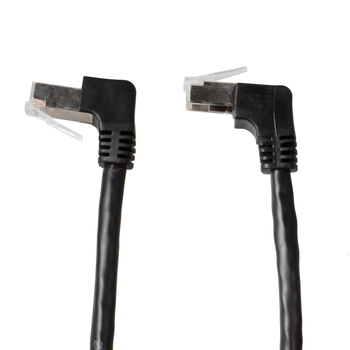 Ruilianpu 10Gbps RJ-45 derékszögű, kettős könyök hálózati kábel, kompatibil Cat5–Cat8