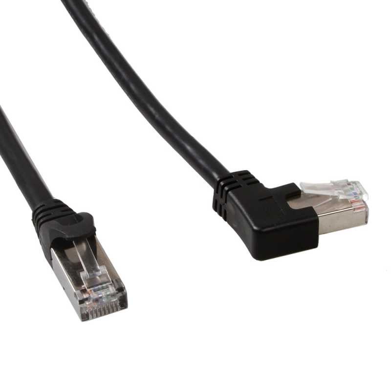 Ruilianpu 10Gbps RJ-45 derékszögű, kettős könyök hálózati kábel, kompatibil Cat5–Cat8