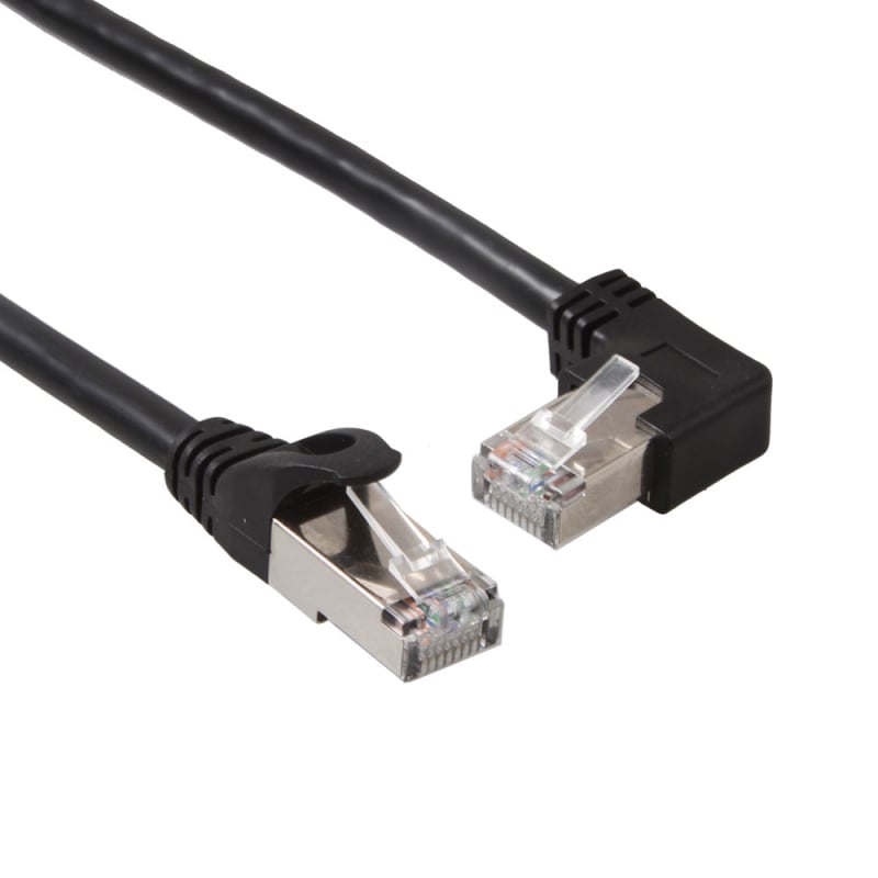 Ruilianpu 10Gbps RJ-45 derékszögű, kettős könyök hálózati kábel, kompatibil Cat5–Cat8