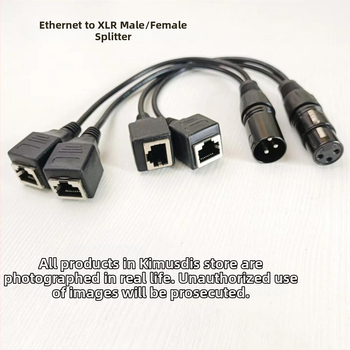 DMX512 XLR uz RJ45 adapteris skatuves apgaismojumam – triju vadītāju kabelis, iekšējai lietošanai, 100–220V