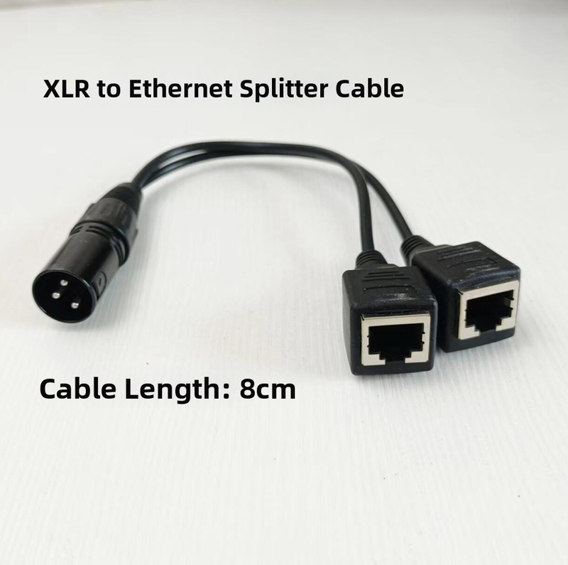 DMX512 XLR uz RJ45 adapteris skatuves apgaismojumam – triju vadītāju kabelis, iekšējai lietošanai, 100–220V