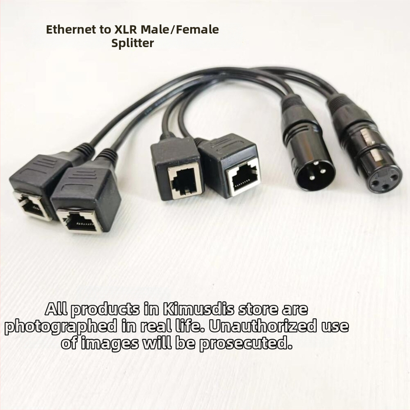 DMX512 XLR uz RJ45 adapteris skatuves apgaismojumam – triju vadītāju kabelis, iekšējai lietošanai, 100–220V
