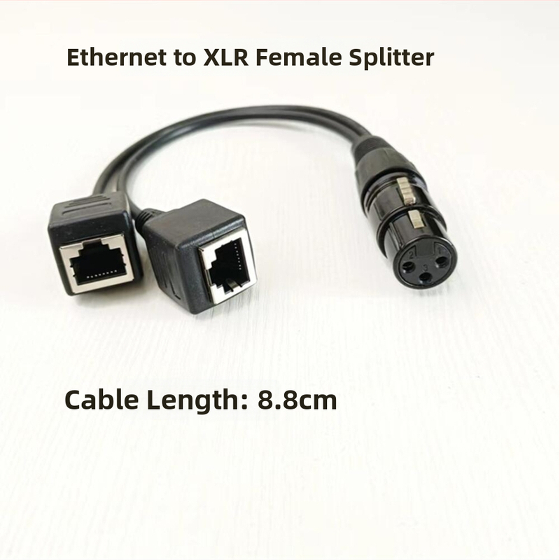 DMX512 XLR uz RJ45 adapteris skatuves apgaismojumam – triju vadītāju kabelis, iekšējai lietošanai, 100–220V