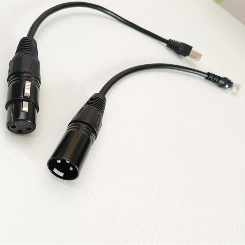 DMX512 XLR uz RJ45 adapteris skatuves apgaismojumam – triju vadītāju kabelis, iekšējai lietošanai, 100–220V