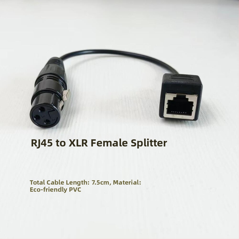 DMX512 XLR uz RJ45 adapteris skatuves apgaismojumam – triju vadītāju kabelis, iekšējai lietošanai, 100–220V