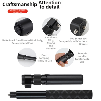 Trepied cu mâner rotativ din aliaj de aluminiu, extensie pentru camere Insta360 și camere panoramice DJI, model Zd-0258, 4 secțiuni, sarcină maximă până la 2 kg