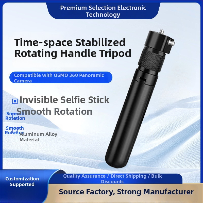 Trepied cu mâner rotativ din aliaj de aluminiu, extensie pentru camere Insta360 și camere panoramice DJI, model Zd-0258, 4 secțiuni, sarcină maximă până la 2 kg