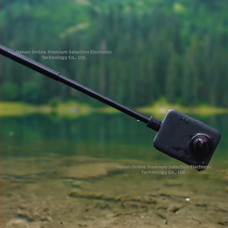 Alumīnija sakausējuma rotējošais rokturis uz statīva pagarinājums Insta360 un DJI panorāmas kamerām, modelis Zd-0258, 4 sadaļas, maksimālais slogs līdz 2 kg