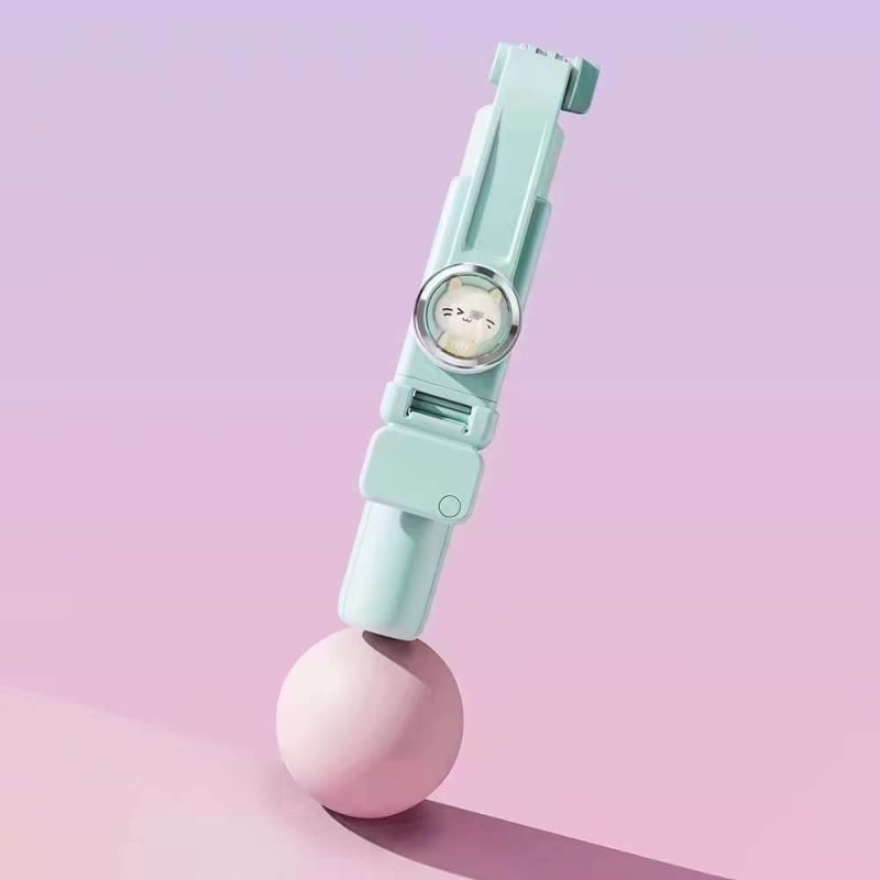 KT01 Bluetooth μπαστούνι για selfie, στυλ καρτούν, με τηλεχειριστήριο, Bluetooth υποστηρίζεται, υλικό κράμα