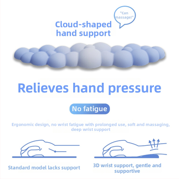 Birojai plaukstas balsts — mākoņu dizains, materiāls audums + putas + PU, nodilumizturīgs, iekļauts rokas balsts