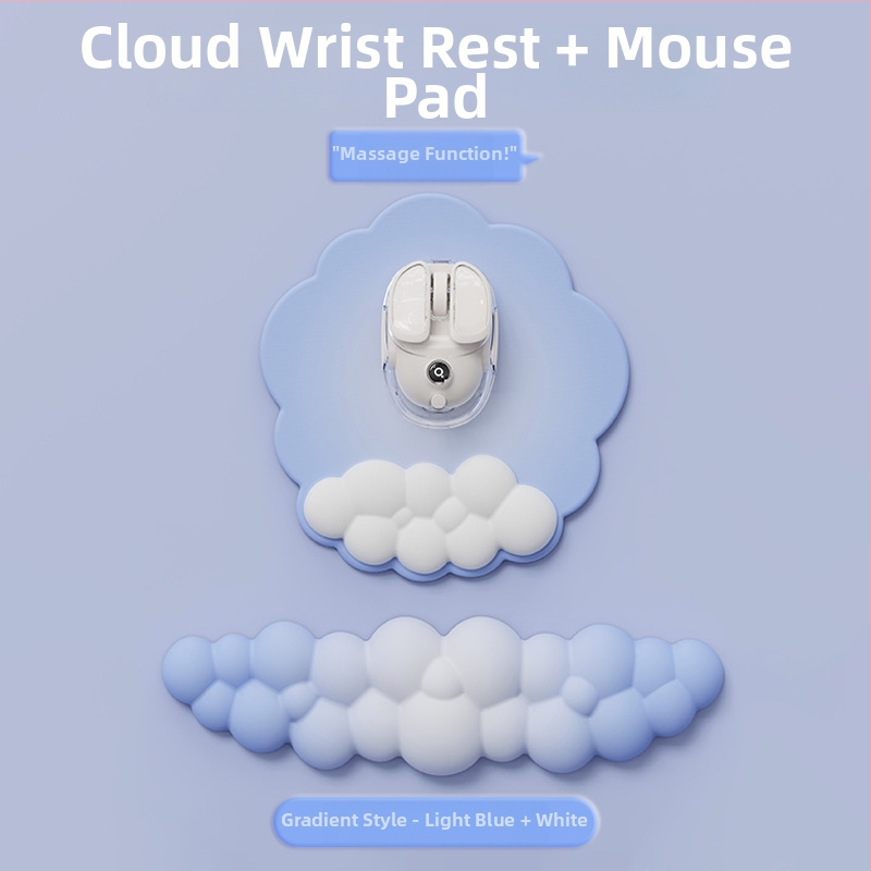 Birojai plaukstas balsts — mākoņu dizains, materiāls audums + putas + PU, nodilumizturīgs, iekļauts rokas balsts