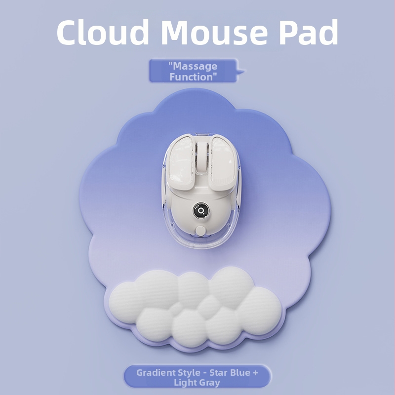 Birojai plaukstas balsts — mākoņu dizains, materiāls audums + putas + PU, nodilumizturīgs, iekļauts rokas balsts