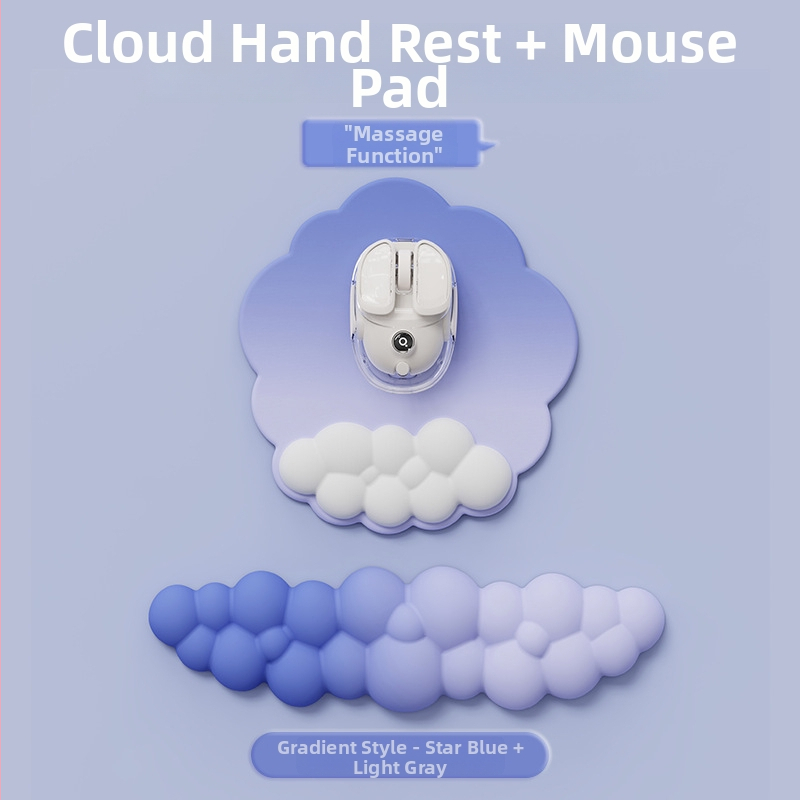 Birojai plaukstas balsts — mākoņu dizains, materiāls audums + putas + PU, nodilumizturīgs, iekļauts rokas balsts