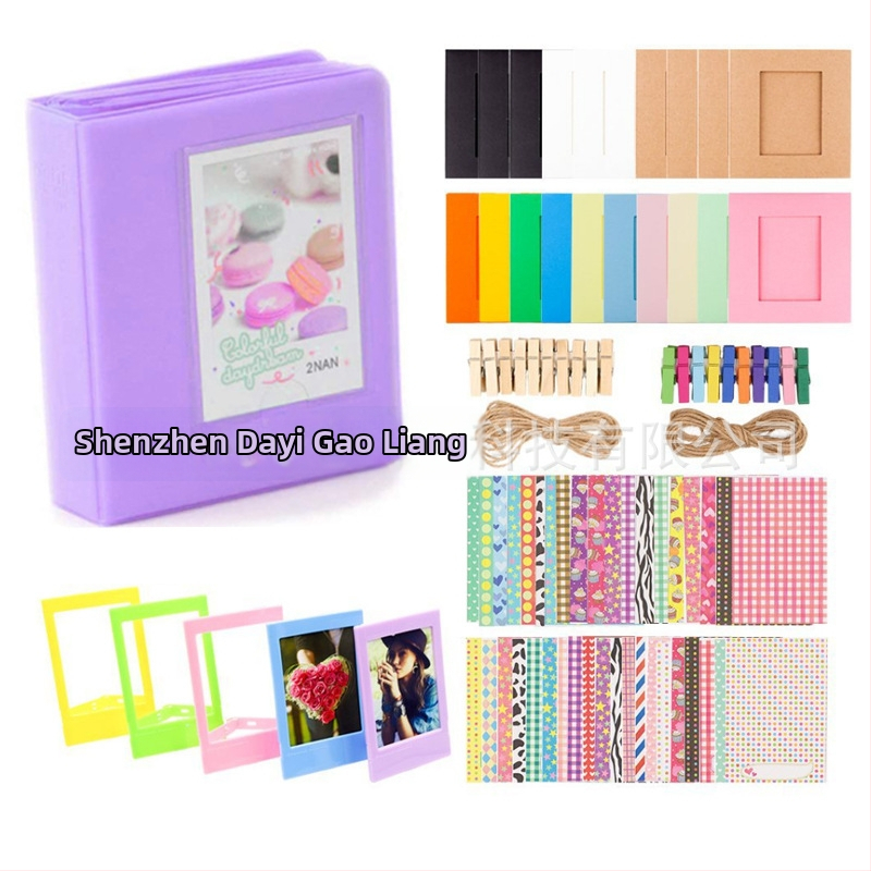 Instax Mini kaamera tarvikud, 6-osaline komplekt: fotoraamat, fotoraam, mini kinnitus, kleebiste komplekt Mini 11/9/8