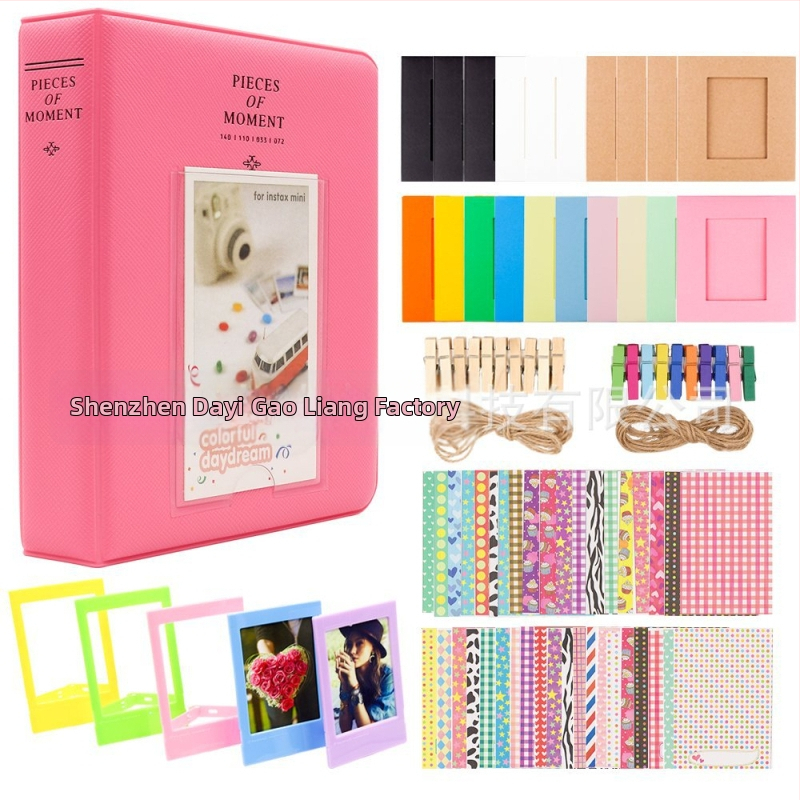 Instax Mini kaamera tarvikud, 6-osaline komplekt: fotoraamat, fotoraam, mini kinnitus, kleebiste komplekt Mini 11/9/8