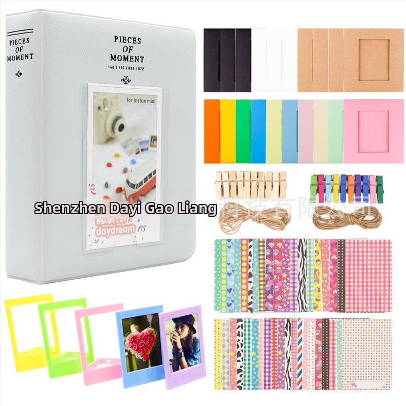 Instax Mini kaamera tarvikud, 6-osaline komplekt: fotoraamat, fotoraam, mini kinnitus, kleebiste komplekt Mini 11/9/8