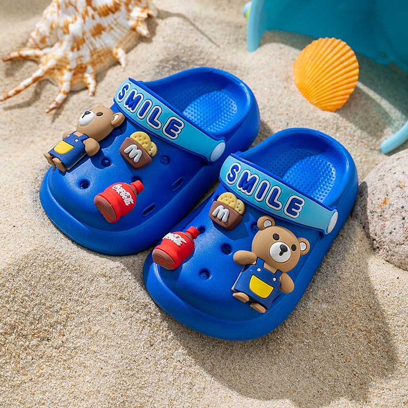 Sandale EVA perforate pentru copii, model desen animat, unisex, talpă și partea superioară din EVA, antiderapante