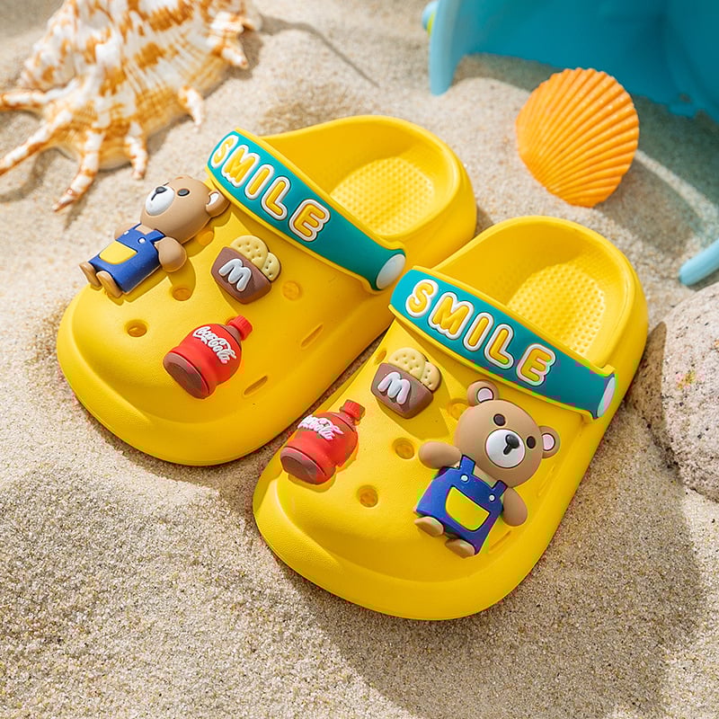 Sandale EVA perforate pentru copii, model desen animat, unisex, talpă și partea superioară din EVA, antiderapante