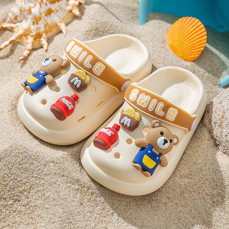 Sandale EVA perforate pentru copii, model desen animat, unisex, talpă și partea superioară din EVA, antiderapante