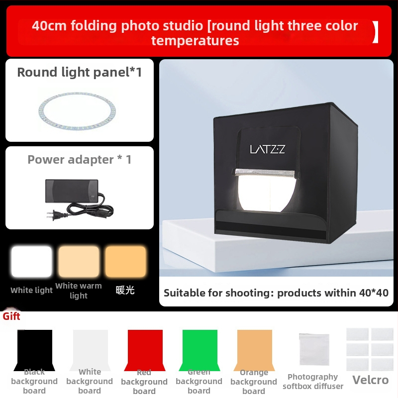 Štúdiová LED sklopná svetelná krabica na fotografovanie, Oxford látka konštrukcia, skladací dizajn, LATZZ, hmotnosť 5,4 kg