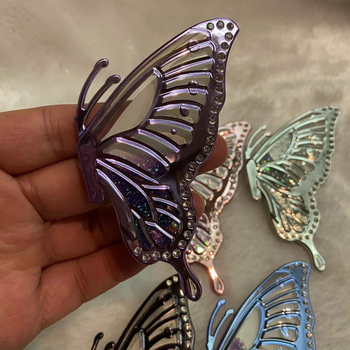 Πίσω αυτοκόλλητο για κινητό με 3D πεταλούδα από ρευστό άμμο, συμβατό με Apple/Huawei/Samsung – Πλαστικό, IP στυλ