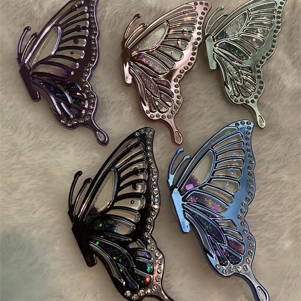 Πίσω αυτοκόλλητο για κινητό με 3D πεταλούδα από ρευστό άμμο, συμβατό με Apple/Huawei/Samsung – Πλαστικό, IP στυλ