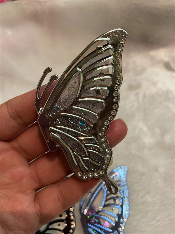 Πίσω αυτοκόλλητο για κινητό με 3D πεταλούδα από ρευστό άμμο, συμβατό με Apple/Huawei/Samsung – Πλαστικό, IP στυλ