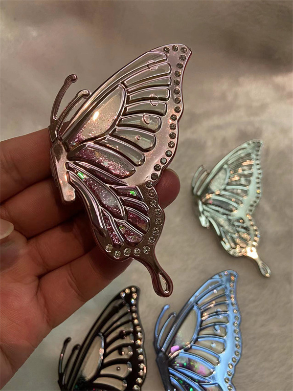 Πίσω αυτοκόλλητο για κινητό με 3D πεταλούδα από ρευστό άμμο, συμβατό με Apple/Huawei/Samsung – Πλαστικό, IP στυλ