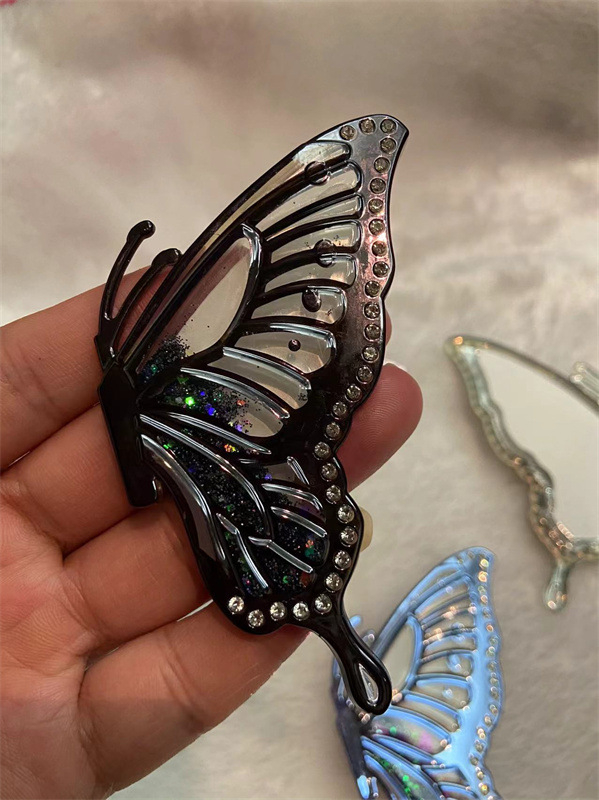 Πίσω αυτοκόλλητο για κινητό με 3D πεταλούδα από ρευστό άμμο, συμβατό με Apple/Huawei/Samsung – Πλαστικό, IP στυλ