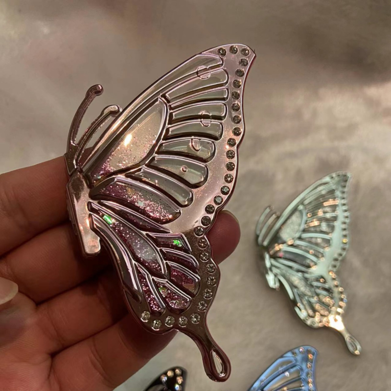 Πίσω αυτοκόλλητο για κινητό με 3D πεταλούδα από ρευστό άμμο, συμβατό με Apple/Huawei/Samsung – Πλαστικό, IP στυλ