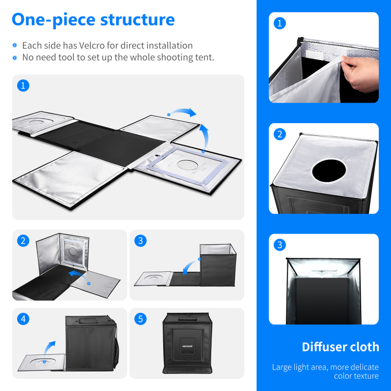 Neewer Σετ φωτογραφικού στούντιο τραπεζιού με φωτιστικό κουτί, μικρό στούντιο, βάρος 4,6 kg