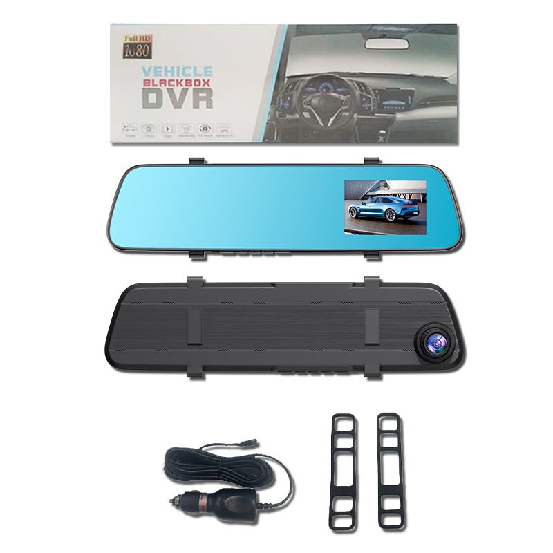 Camera de bord auto cu camere frontale și spate duale, 1080p, unghi de vizualizare 120°, imagine inversă, înregistrare ciclică