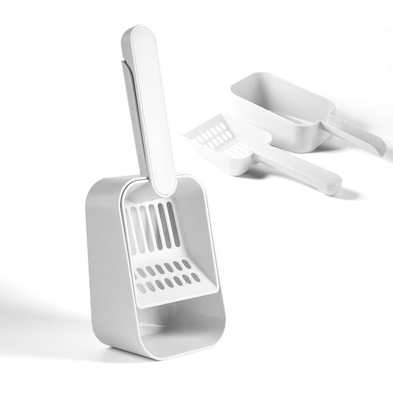 Set lopată pentru nisip de pisică cu pedală – Material PP, Compatibil cu cutia de nisip a pisicilor, Brand Heou