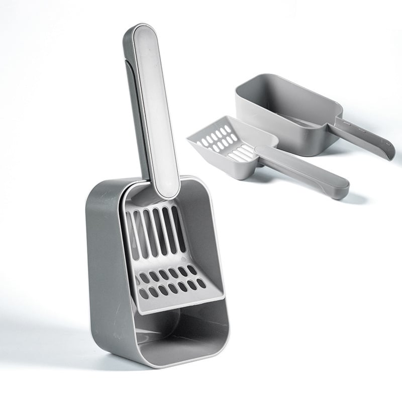 Set lopată pentru nisip de pisică cu pedală – Material PP, Compatibil cu cutia de nisip a pisicilor, Brand Heou