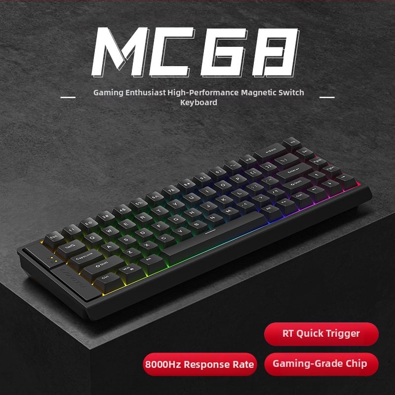 MC68 mehanička tipkovnica s magnetskim osovinskim prekidačima, žično povezivanje, do 87 tipki, RGB pozadinsko osvjetljenje, PBT konstrukcija