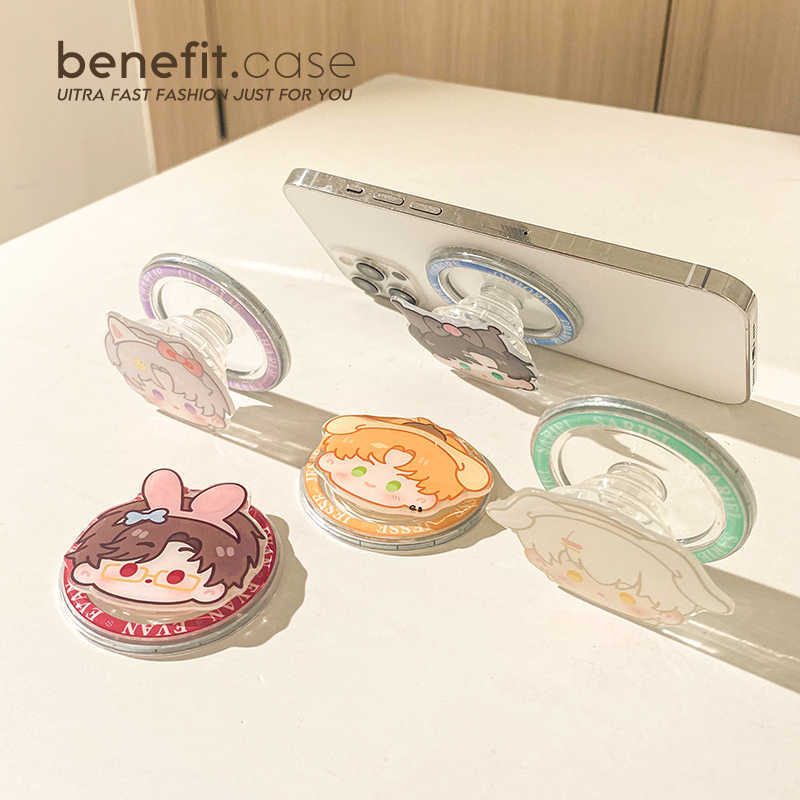 Melome Suport magnetic pentru telefon mobil — portabil, prindere puternică, stil desen animat, corp din plastic