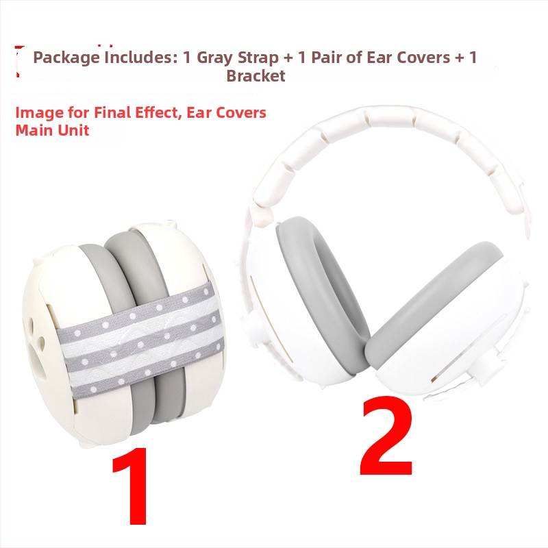Vaikų triukšmo mažinimo ausų apsauga, galvos juosta, 2-in-1 miegui ir triukšmo izoliacijai, ABS medžiaga, NRR 24, gumos įdaila, galvos juosta + elastinė juosta