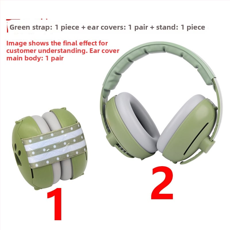 Bērnu trokšņa samazināšanas ausu aizsargi, galvas joslas aizsargājošas ausu austiņas, 2-1 miega un trokšņa aizsardzība, ABS materiāls, NRR 24, gumijas iekšējā oderējums, galvas josla + elastīgā siksna