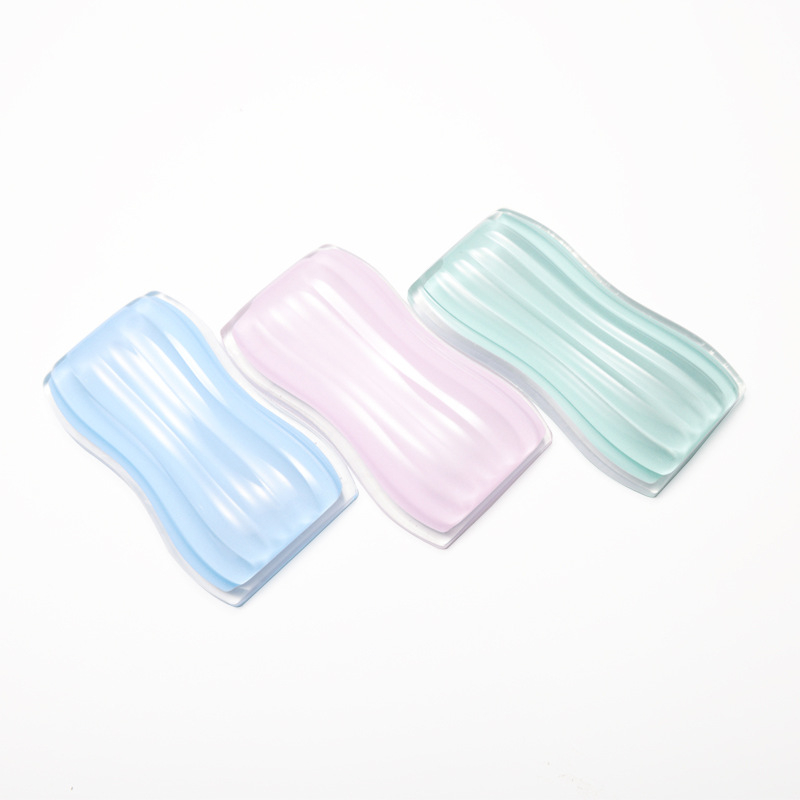 Set pentru birou: suport pentru încheietura mouse-ului și pad pentru tastatură, silicon transparent + folie PP, cu față unică, turnare prin injecție, imprimare logo disponibil