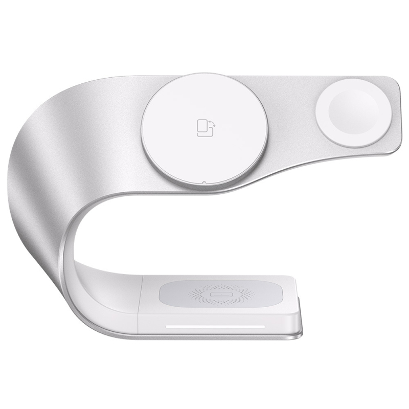 3-u-1 sklopivi okretni bežični punjač za Apple iPhone – magnetski metalni držač, PD brzo punjenje, 15W/5W/2.5W (ukupno 22.5W)