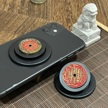 Telefono stovas su magnetiniu žiedu ir teleskopine baze, universalus, metalinė konstrukcija