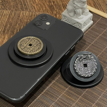 Telefono stovas su magnetiniu žiedu ir teleskopine baze, universalus, metalinė konstrukcija