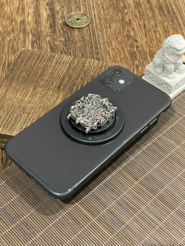 Telefono stovas su magnetiniu žiedu ir teleskopine baze, universalus, metalinė konstrukcija