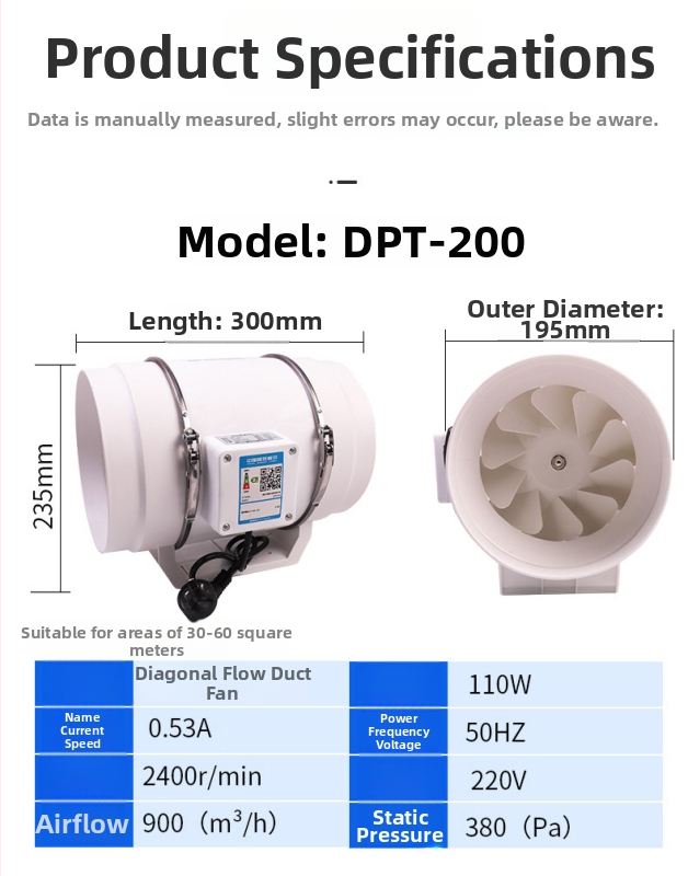 Csatornázott kipufogóventilátor – erős és csendes, háztartási konyhai szellőztetéshez,modell SL-100-1, 220V, 35–160W, csőnyomás típus