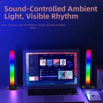 RGB galda lampiņa ar skaņas sensoru spēļu videi, USB barošana, 5V, inteliģenta vadība