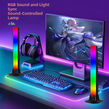 RGB galda lampiņa ar skaņas sensoru spēļu videi, USB barošana, 5V, inteliģenta vadība