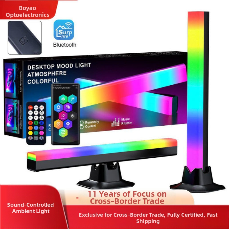 RGB galda lampiņa ar skaņas sensoru spēļu videi, USB barošana, 5V, inteliģenta vadība